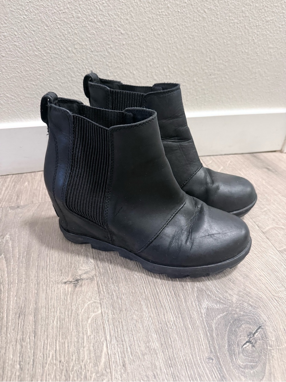 Sorel Joan of Arctic Black Wedge Booties